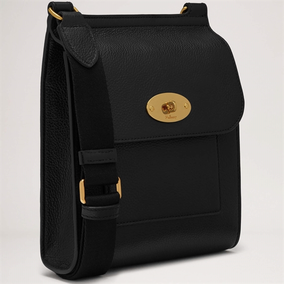 Mulberry Small Antony Black Natural Grain